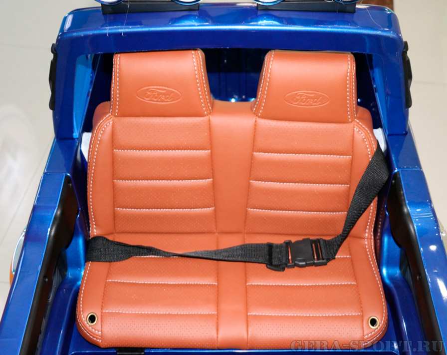 детский электромобиль FORD RANGER XLS двухместный с кожаным сиденьем