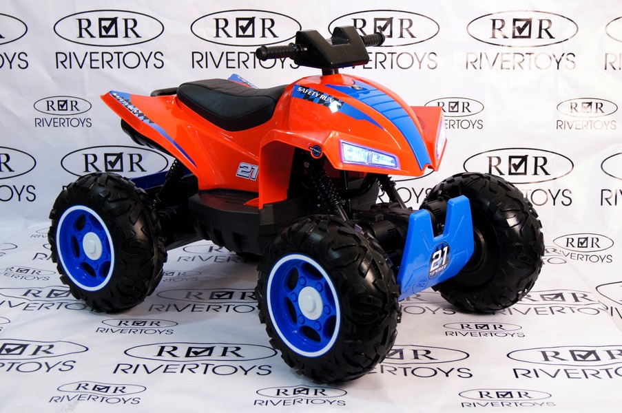 Квадроцикл детский RiverToys T777TT каучуковые колеса красный