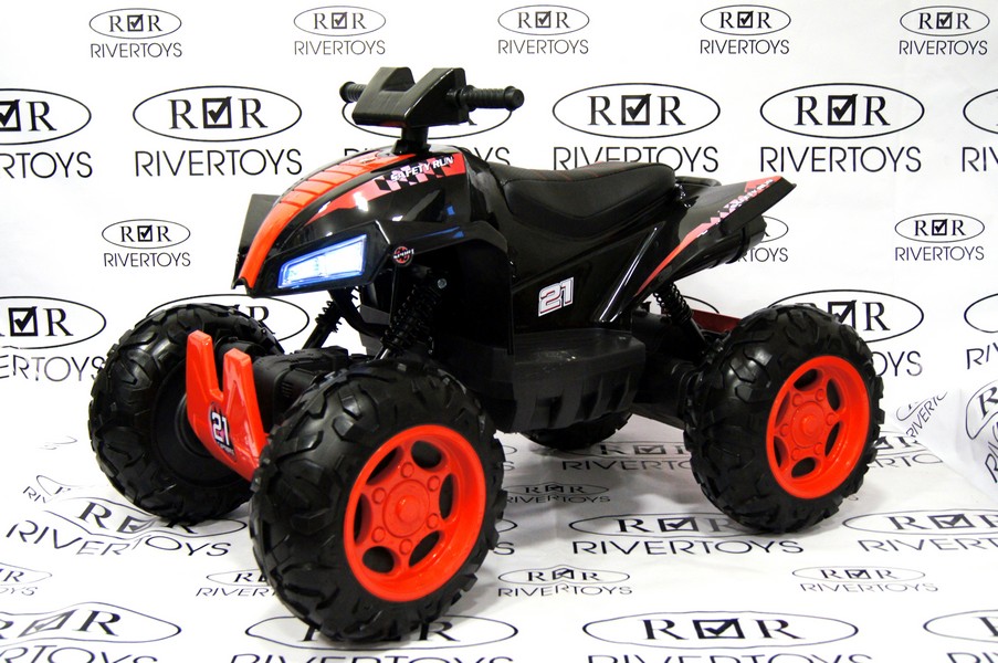 Квадроцикл детский RiverToys T777TT каучуковые колеса черный